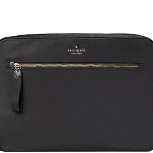 Kate Spade New York Laptop Sleeve with strap Nylon Crossbody (Black)